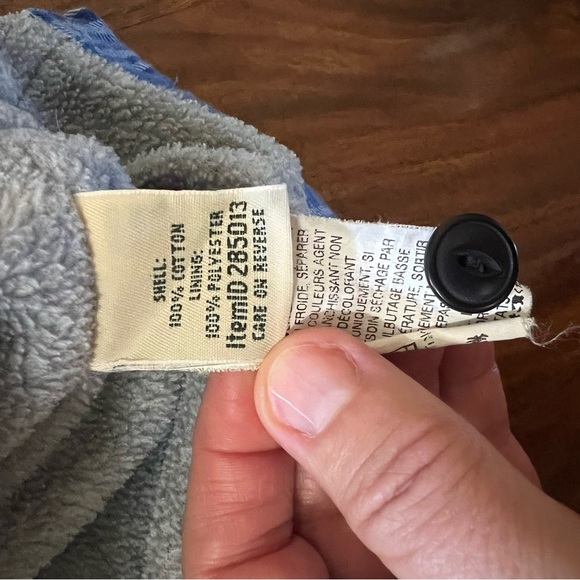 L.L. Bean Fleece Lined Long Sleeve Button Down Blue Plaid Shirt size medium - Picture 7 of 11